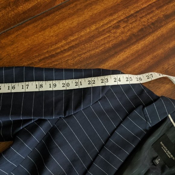 BANANA REPUBLIC Pinstripe Classic One Button Blazer Size 2 - Picture 8 of 15